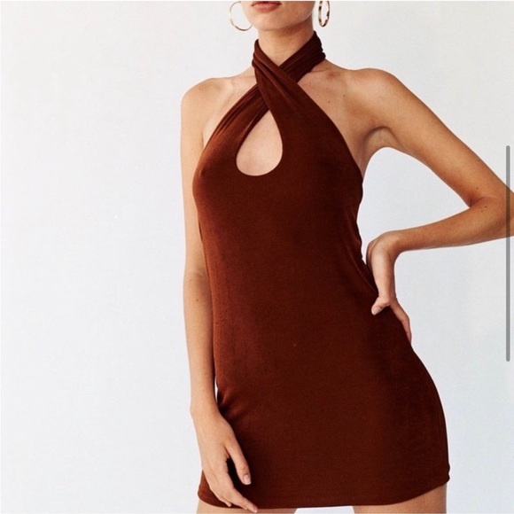 With Jean Lena Dress in Brown - Picture 8 of 9